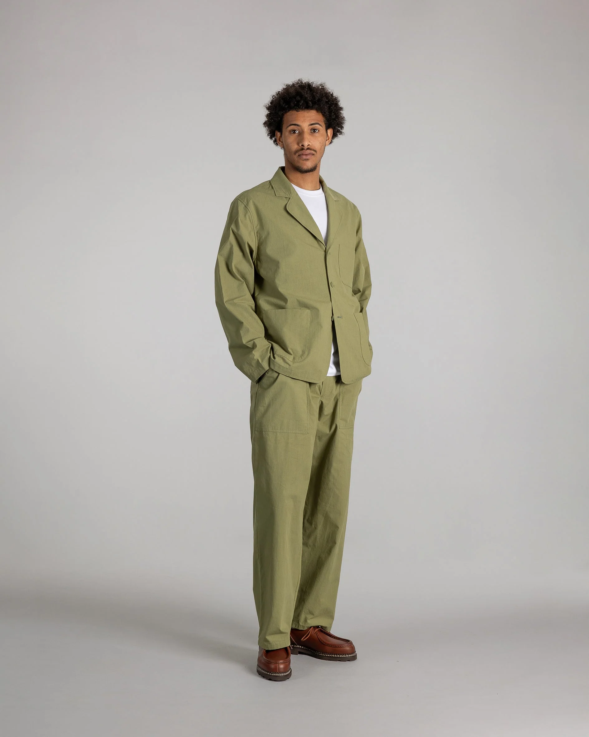 3 Pocket Jacket - Olive Sateen - Image 7