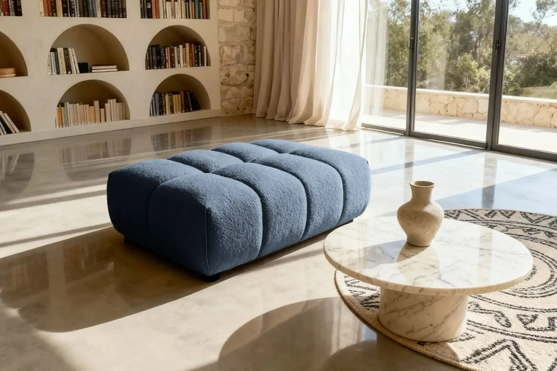 Alexia - Pouf Tissu Bouclette - Image 14