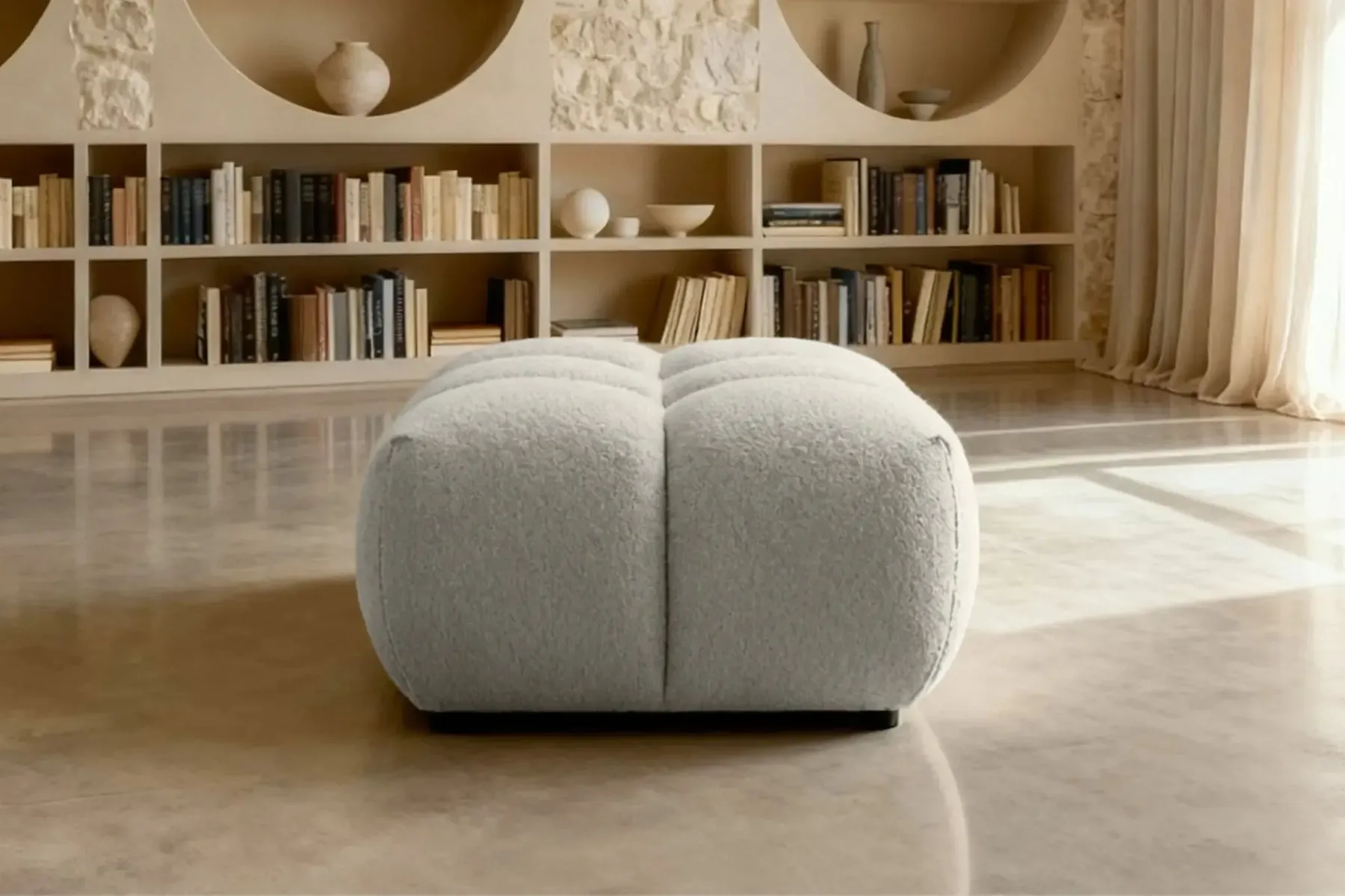 Alexia - Pouf Tissu Bouclette - Image 2