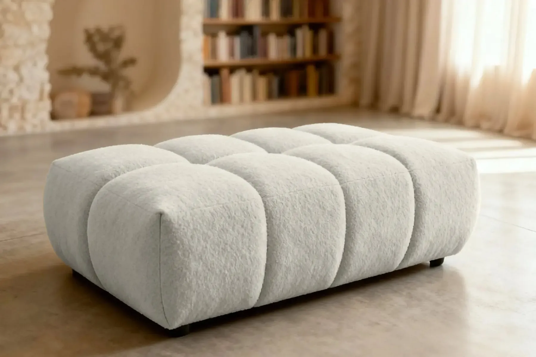 Alexia - Pouf Tissu Bouclette - Image 3