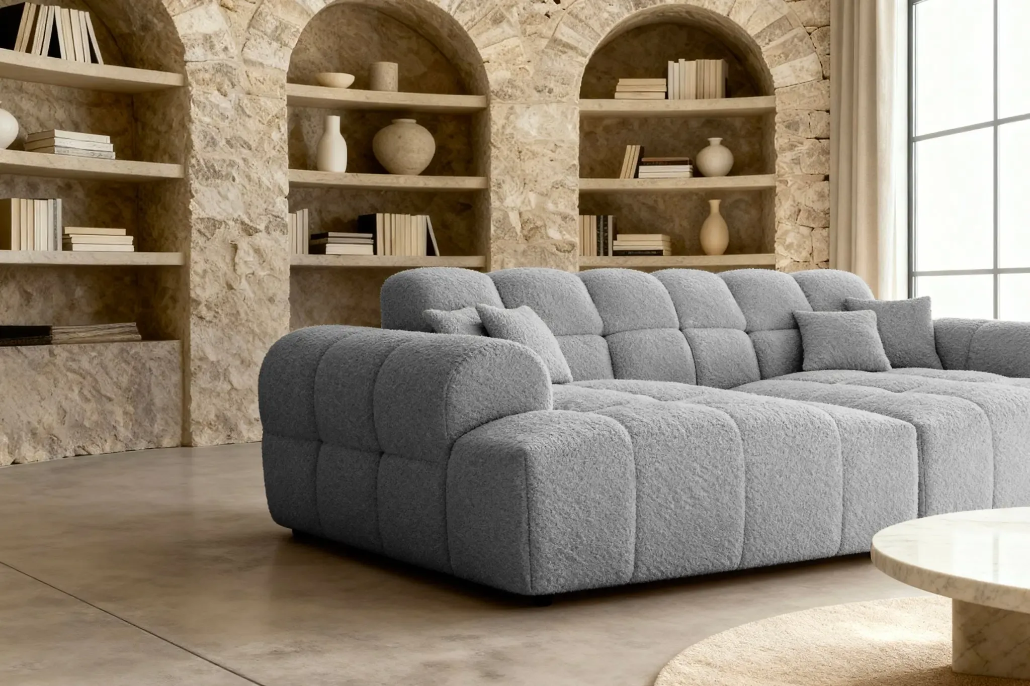 Alexia Xl - Canapé Droit Tissu Bouclette 4 Places - Image 19