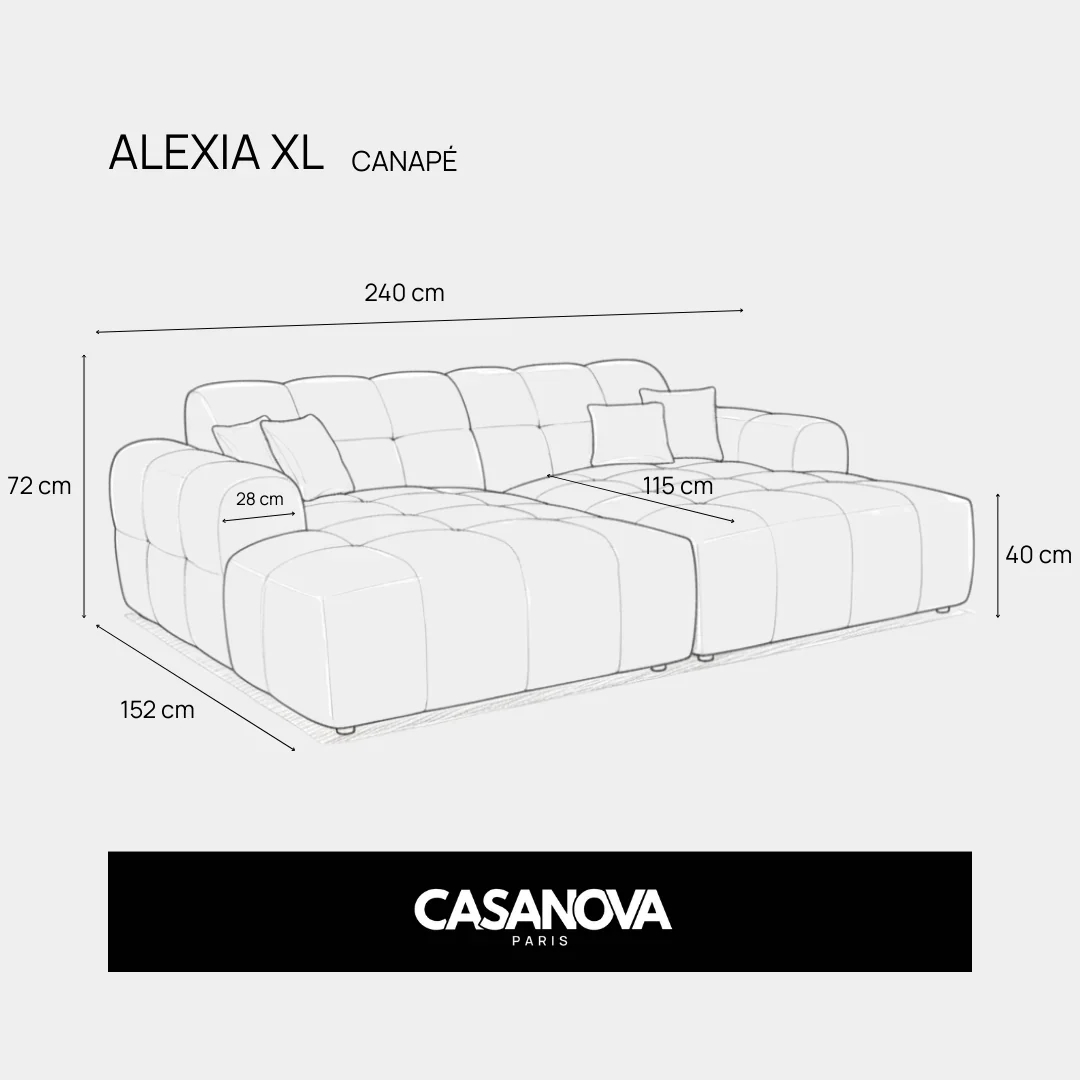 Alexia Xl - Canapé Droit Tissu Bouclette 4 Places - Image 26