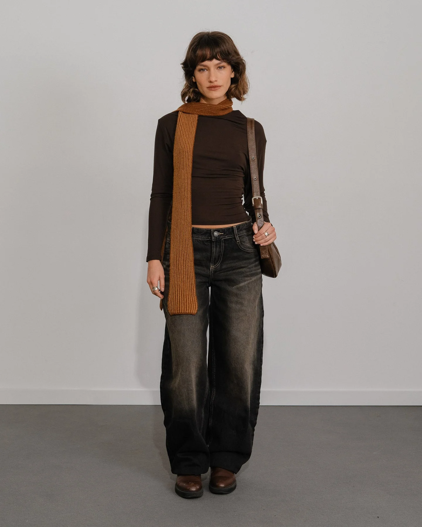 Écharpe Fine Amaia - Marron - Image 3