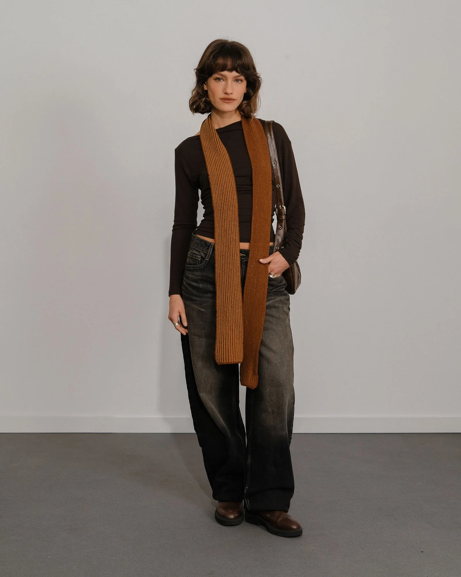Écharpe Fine Amaia - Marron - Image 5