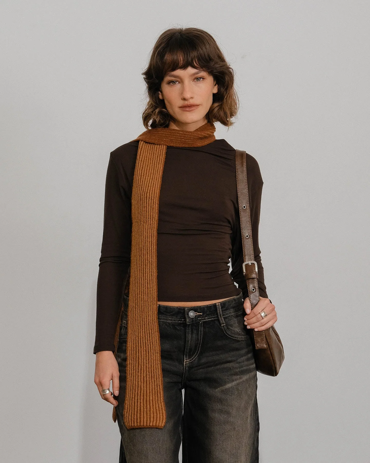 Écharpe Fine Amaia - Marron - Image 6