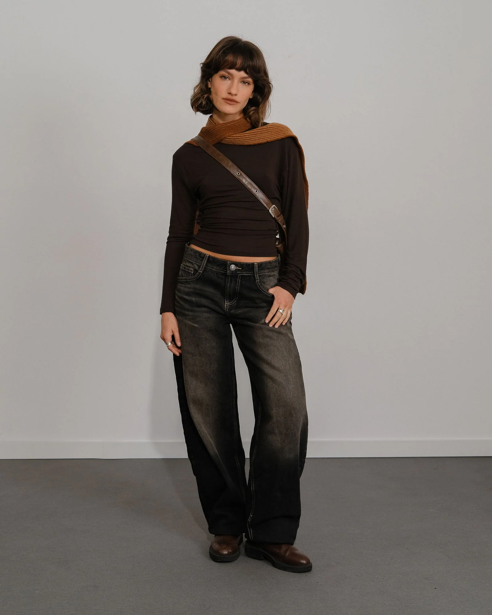 Écharpe Fine Amaia - Marron - Image 7