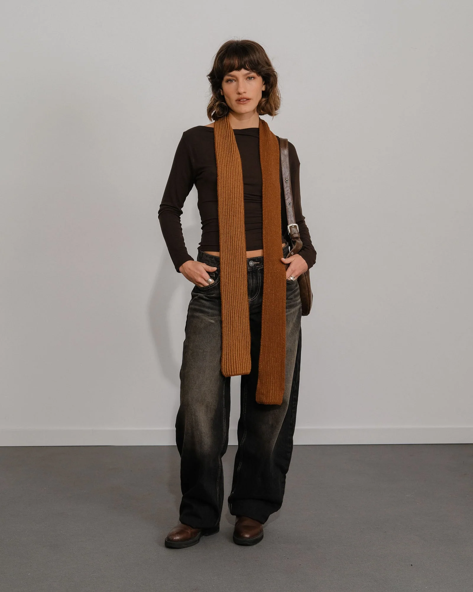 Écharpe Fine Amaia - Marron - Image 8