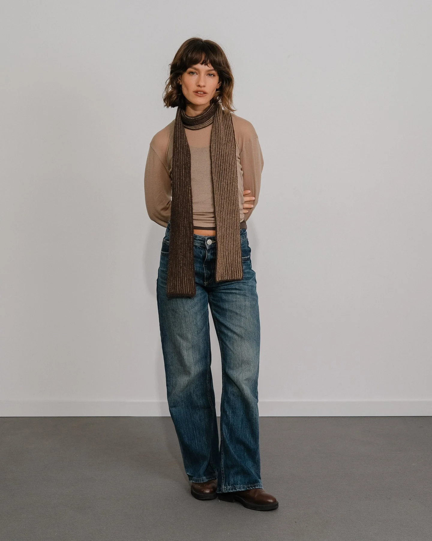 Écharpe Fine Amaia - Chocolat - Image 4