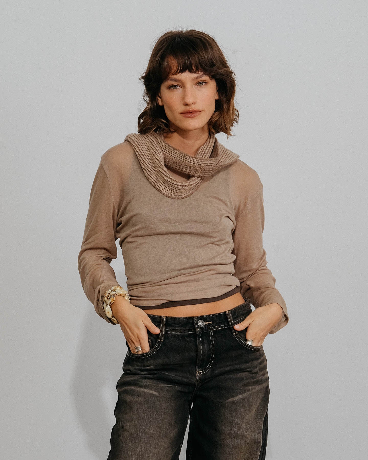 Écharpe Fine Amaia - Stone - Image 3