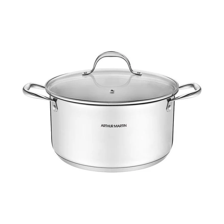 Marmite 32cm - Couvercle En Verre - Acier Inoxydable - Inox - Image 2