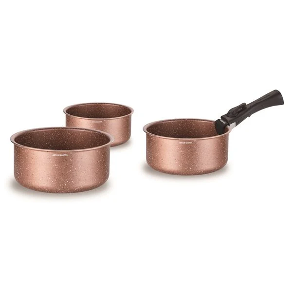 Set 3 Casseroles 16/18/20cm - Aluminium - Anti-Adhésif - Terracotta - Image 3