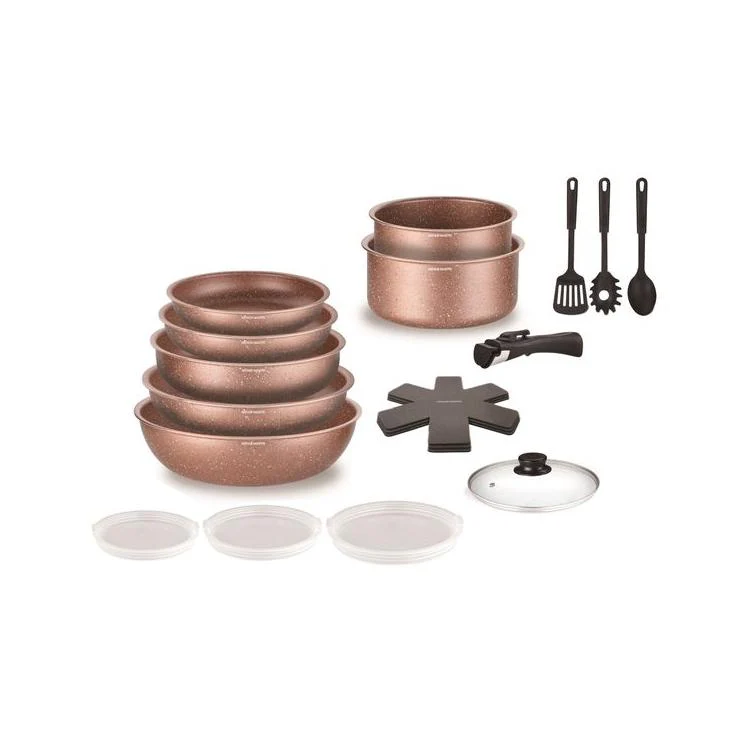 Batterie 18 Pièces - Aluminium - Revêtement Céramique - Terracotta - Image 2