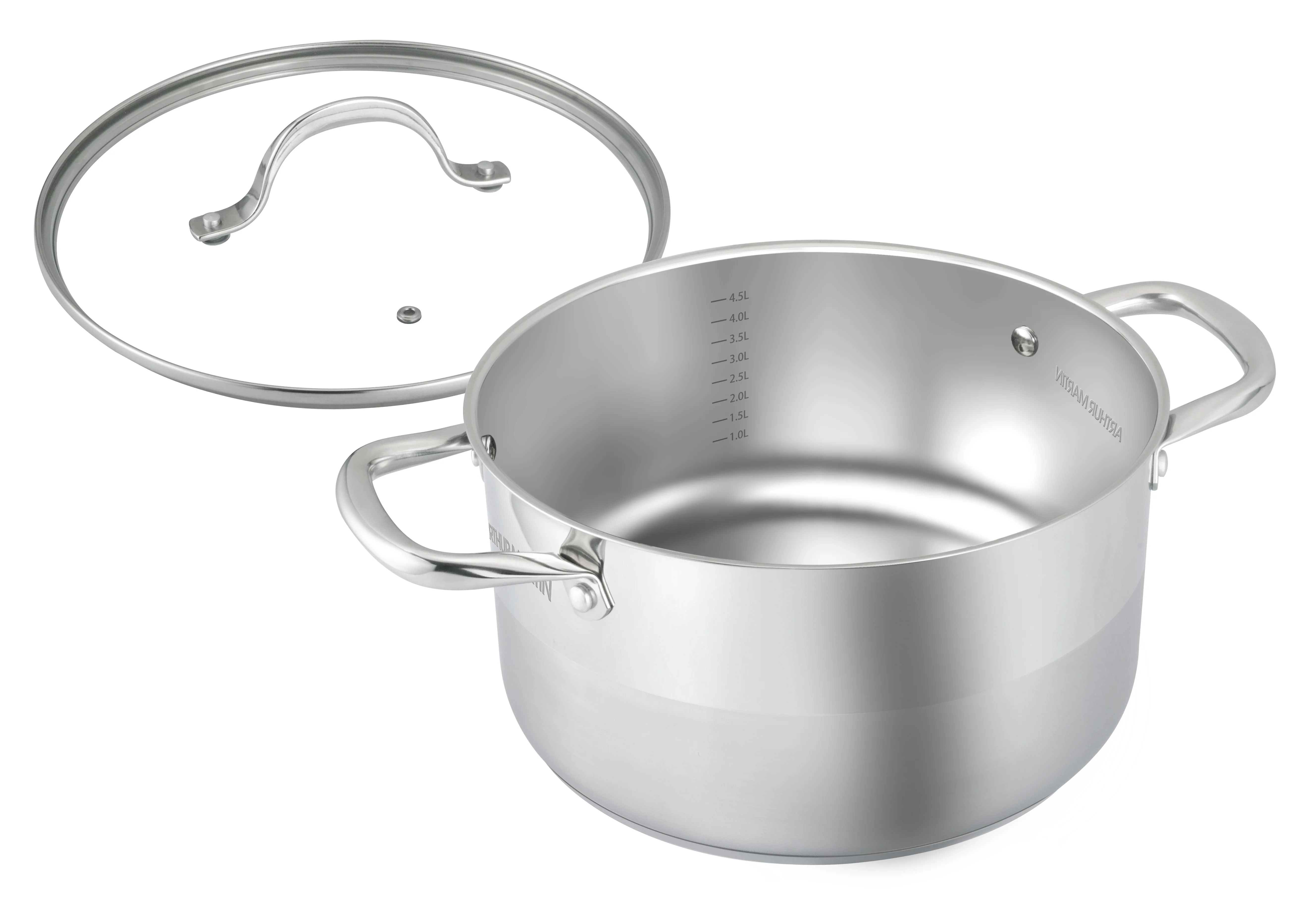 Marmite 28cm - Couvercle En Verre - Acier Inoxydable - Inox - Image 2