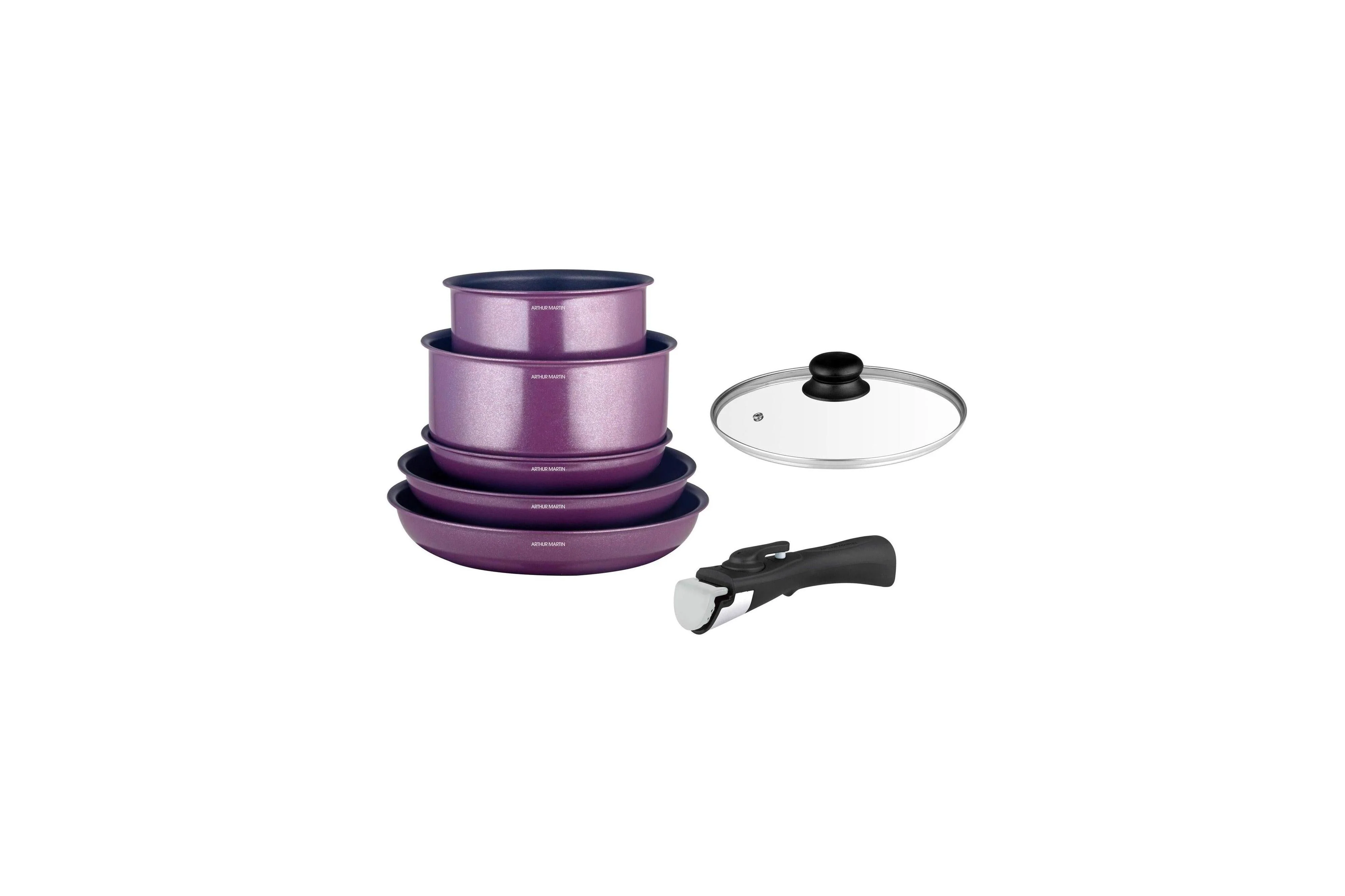 Batterie 7 Pièces - Aluminium - Anti-Adhésif - Violet - Image 2