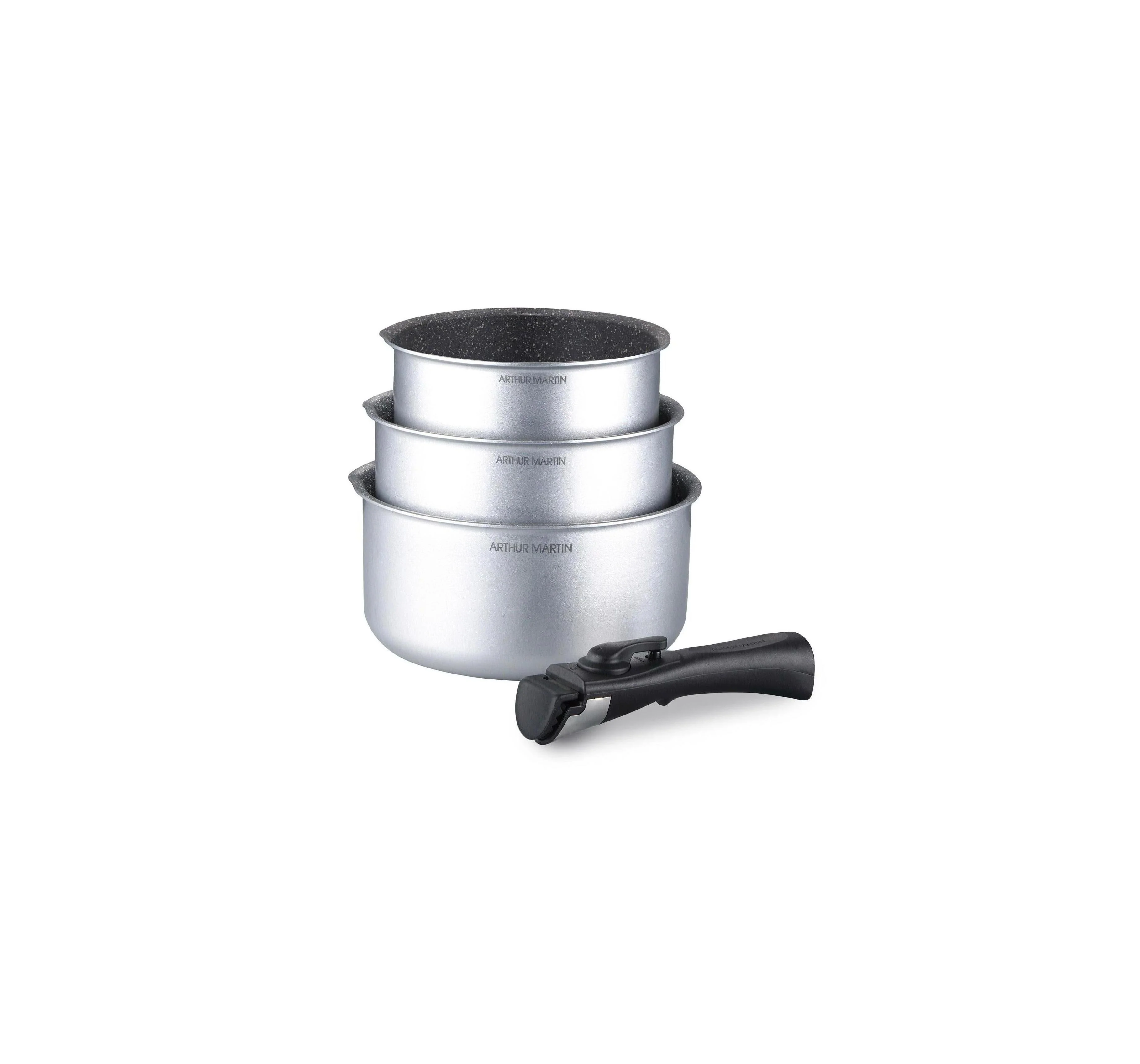 Set 3 Casseroles 16/18/20cm - Aluminium - Anti-Adhésif - Silver - Image 2
