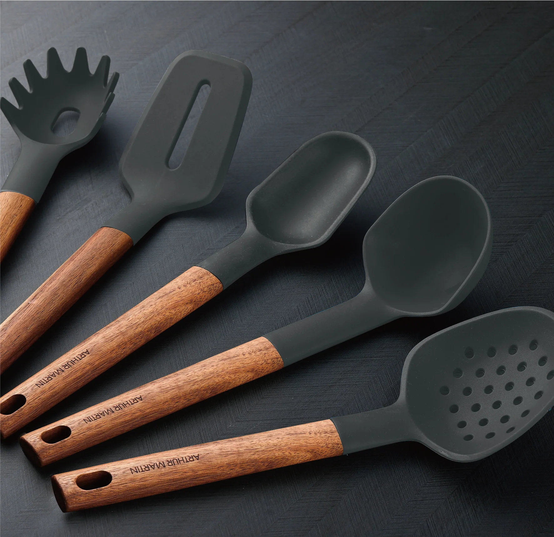 Set Ustensiles De Cuisine 9 Pièces - Gris - Image 3