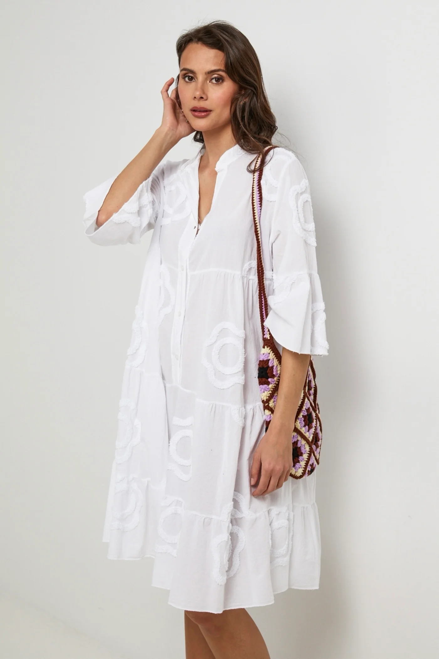 Robe Chemise - Blanc - Femme - Image 2