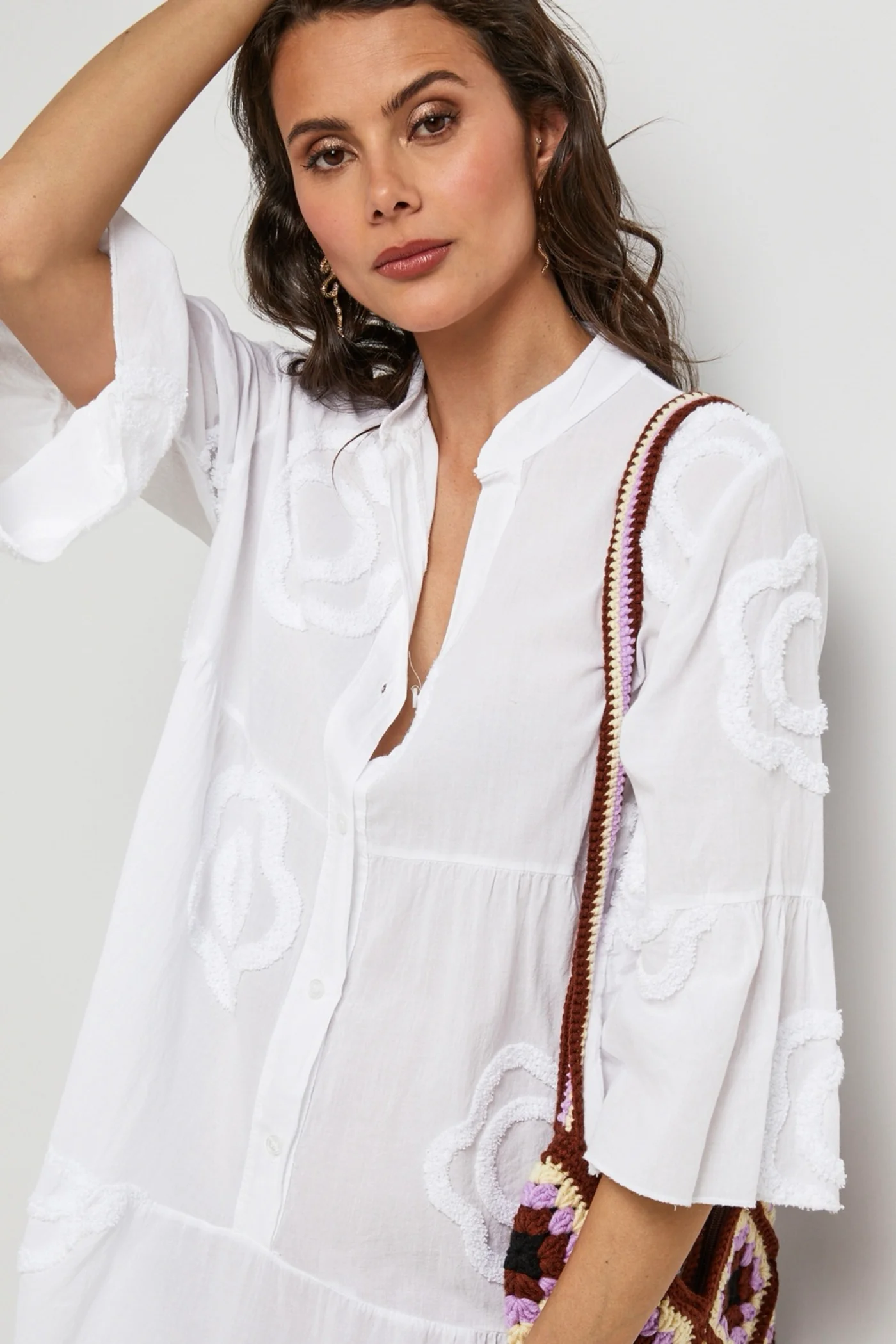 Robe Chemise - Blanc - Femme - Image 4