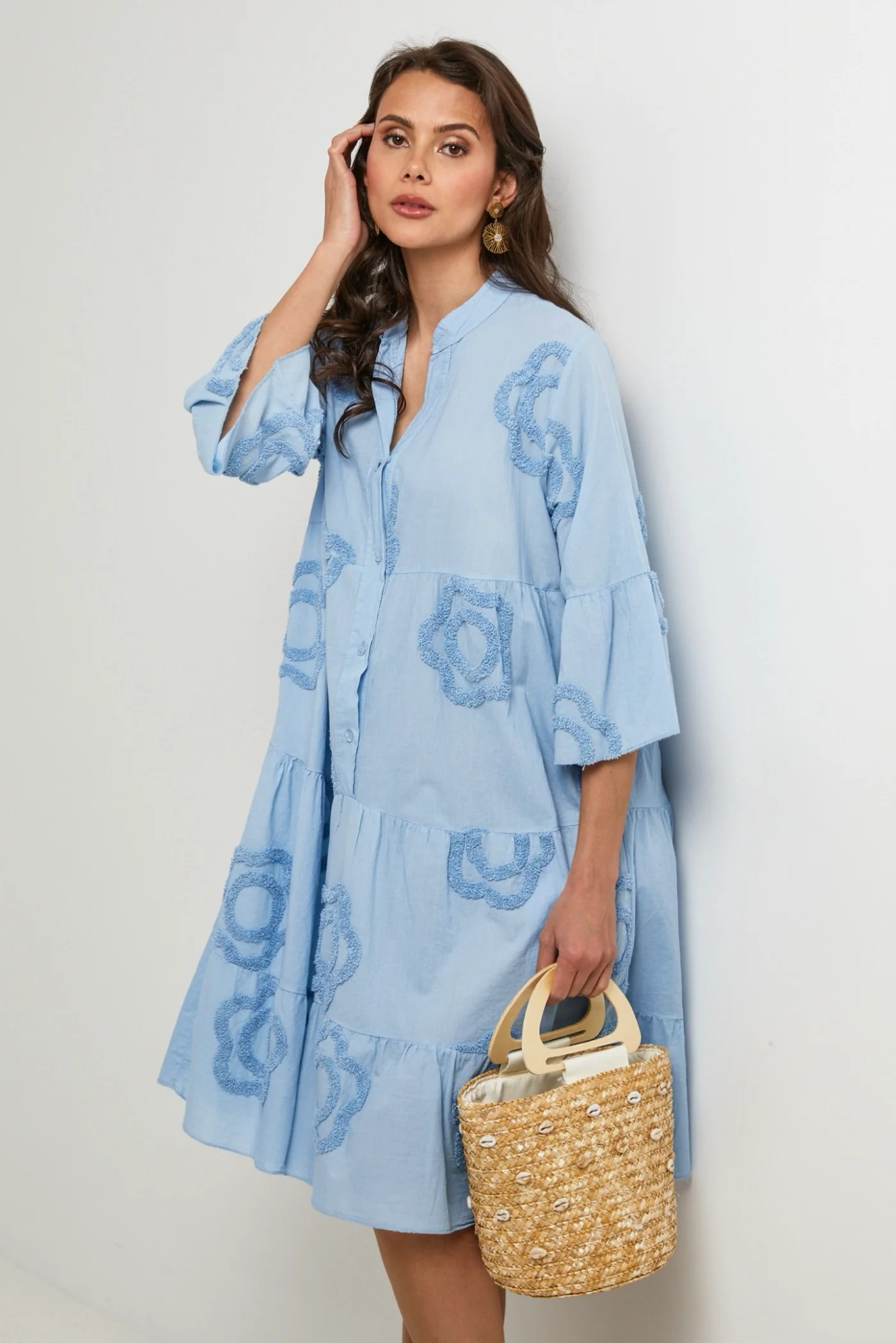 Robe Chemise - Ciel - Femme - Image 2