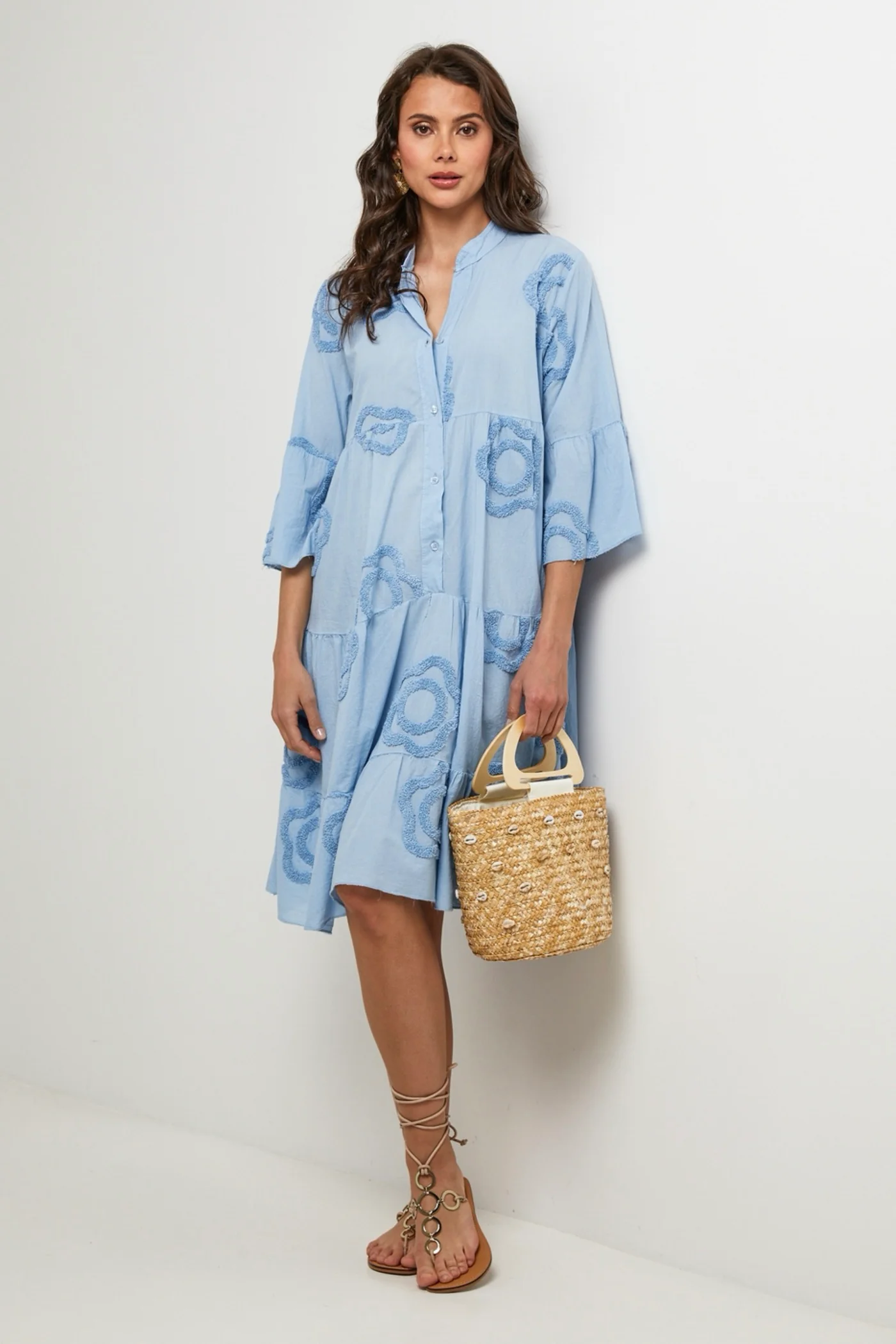 Robe Chemise - Ciel - Femme - Image 5