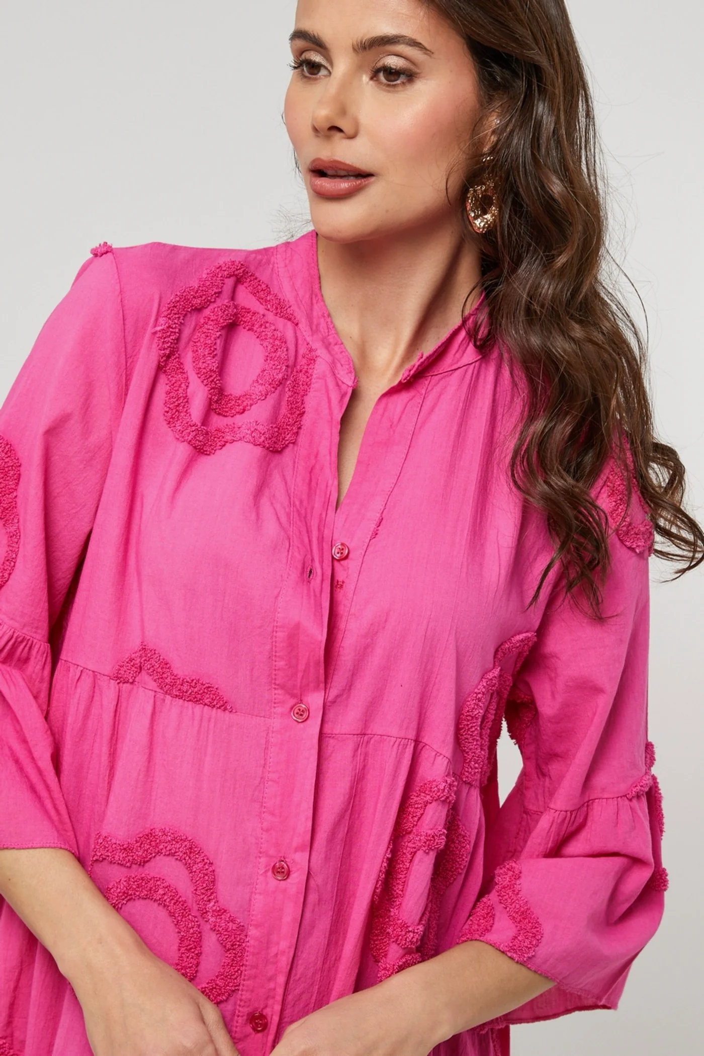 Robe Chemise - Fushia - Femme - Image 3
