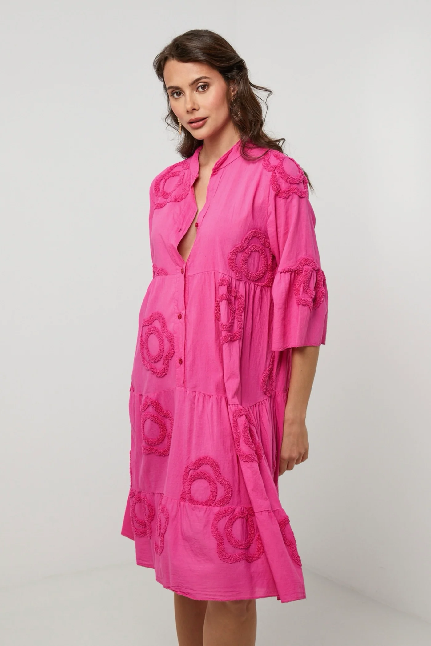 Robe Chemise - Fushia - Femme - Image 4