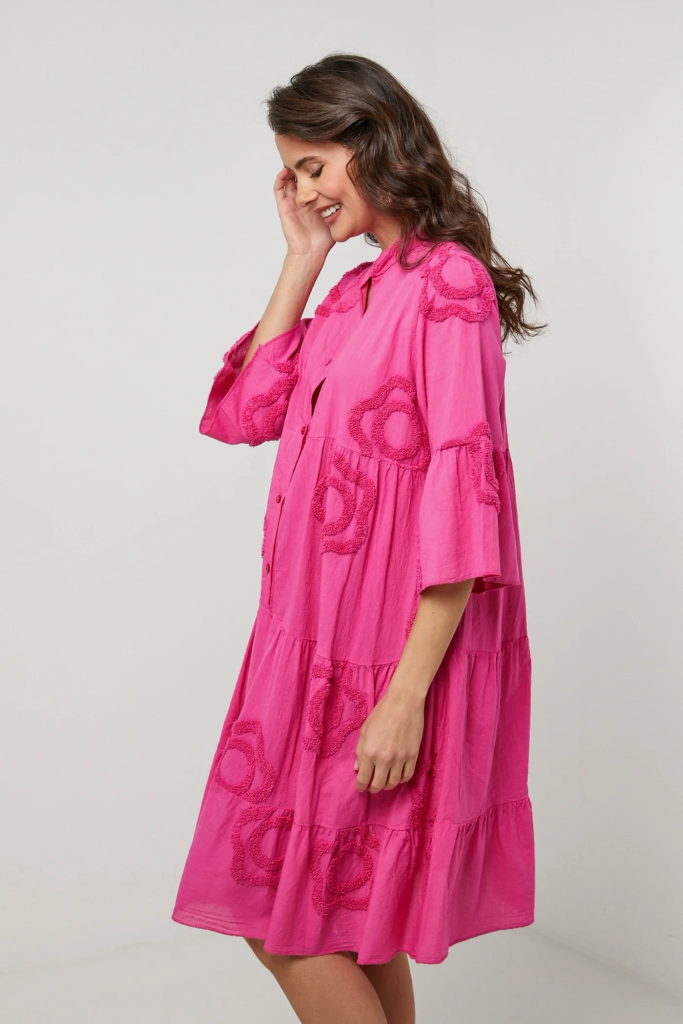 Robe Chemise - Fushia - Femme - Image 5