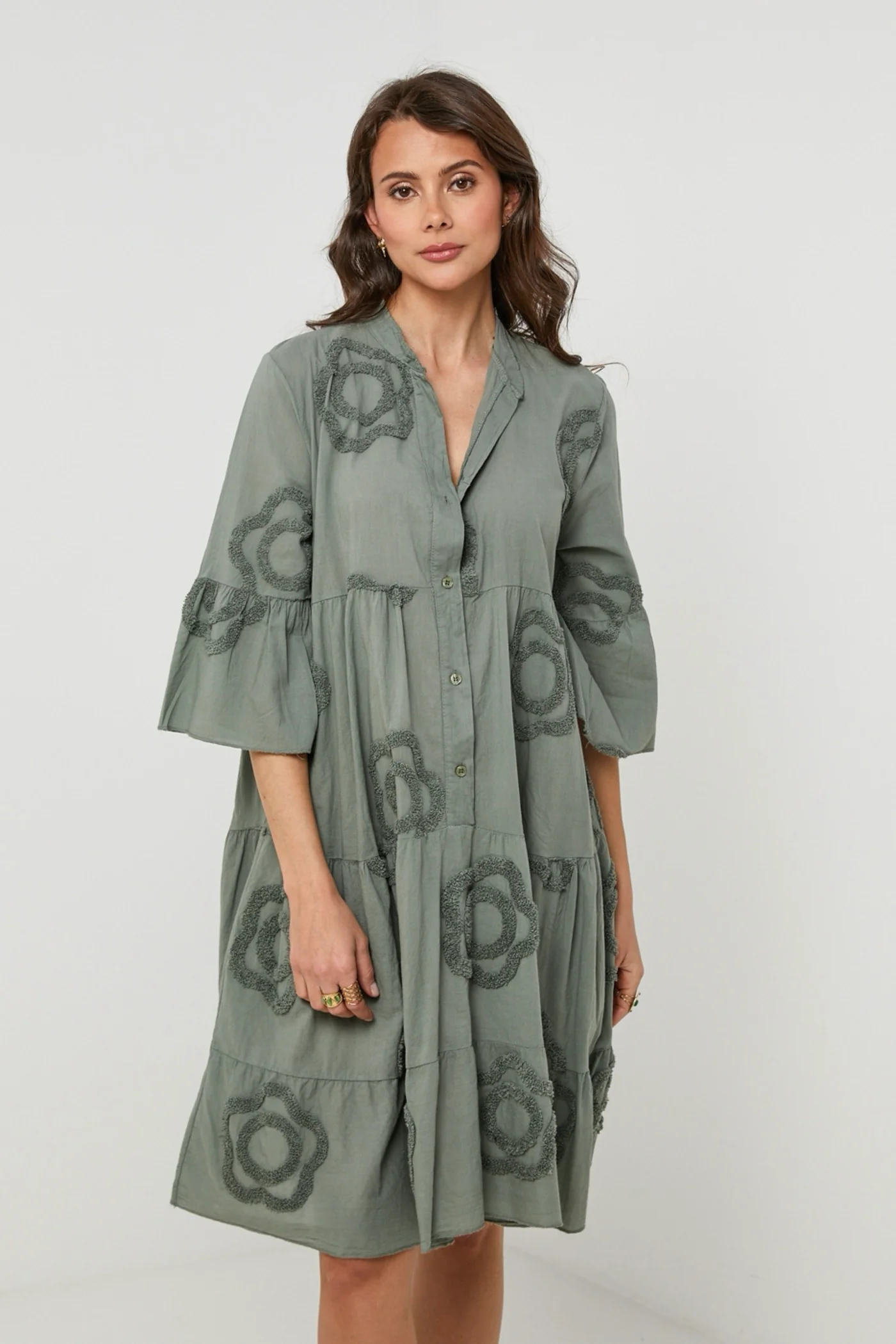 Robe Chemise - Kaki - Femme - Image 2