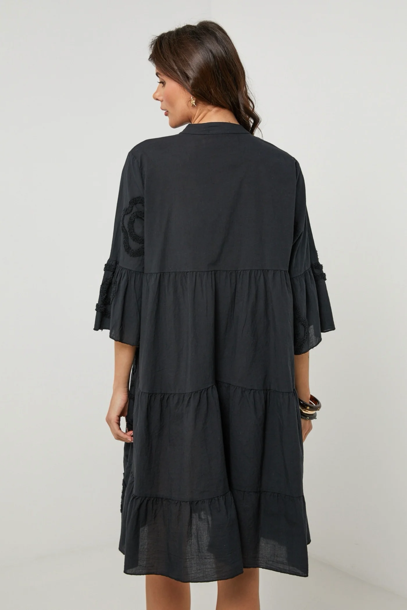 Robe Chemise - Noir - Femme - Image 4