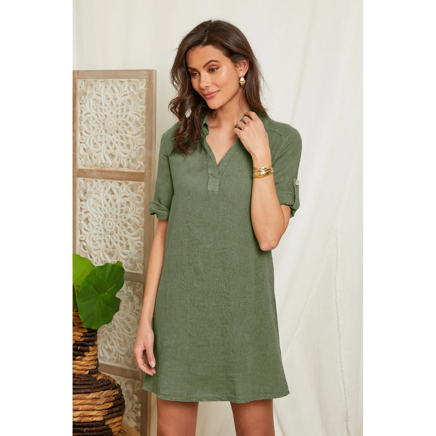 Robe - Kaki - Femme - Image 2