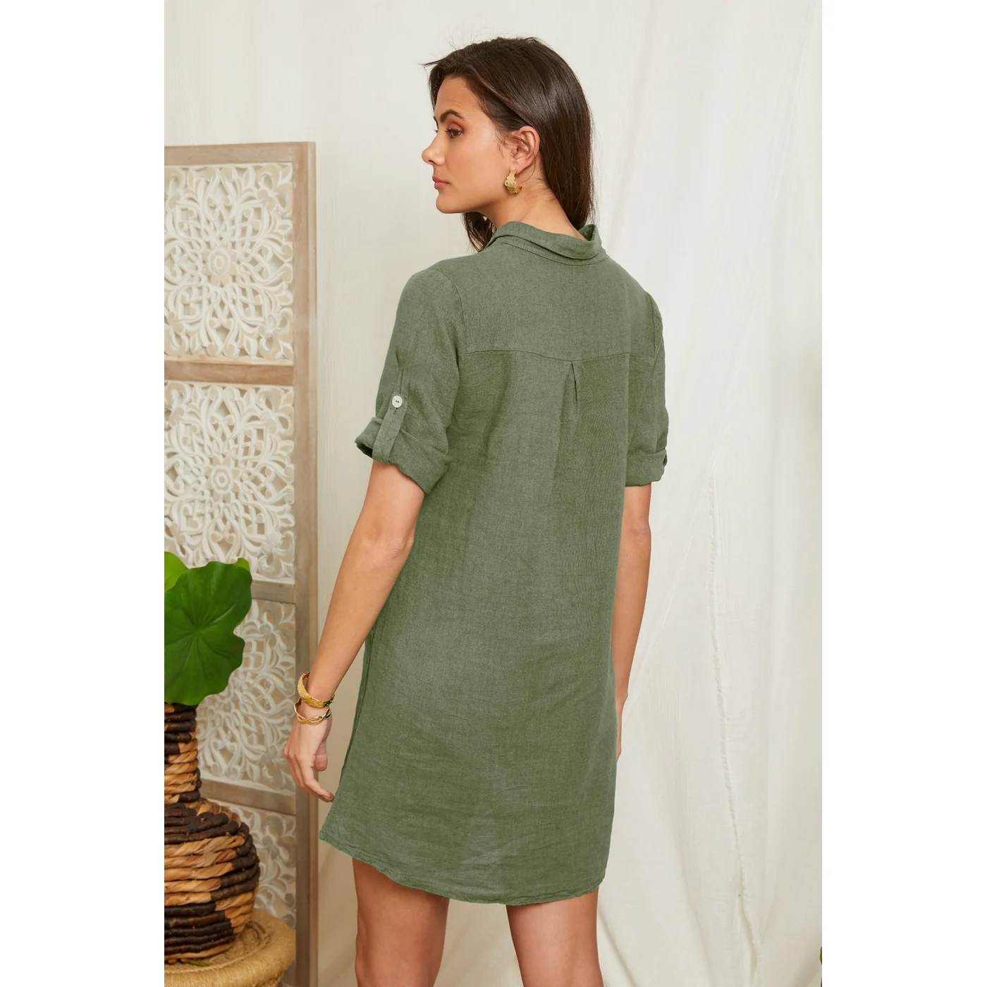 Robe - Kaki - Femme - Image 4