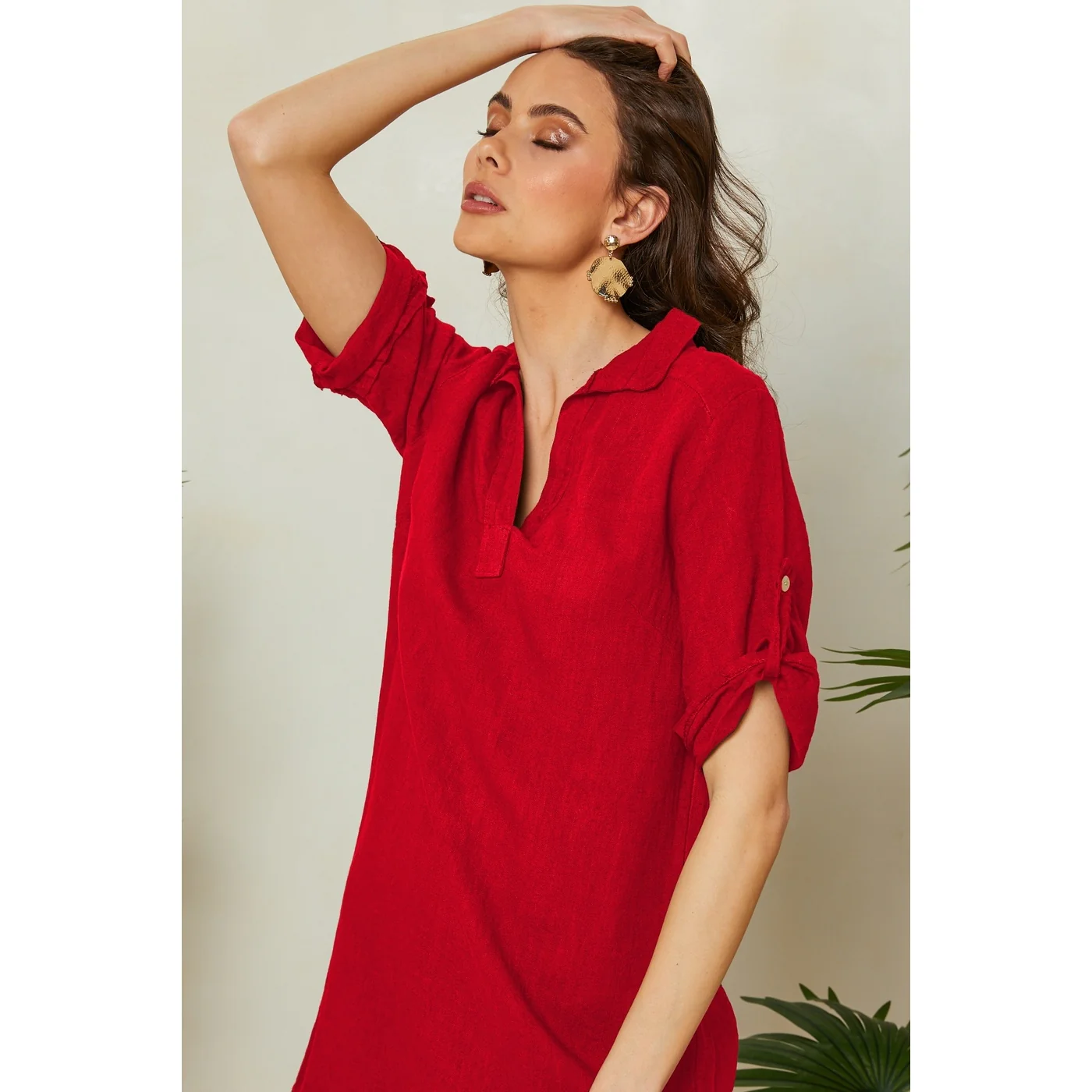 Robe - Rouge - Femme - Image 2