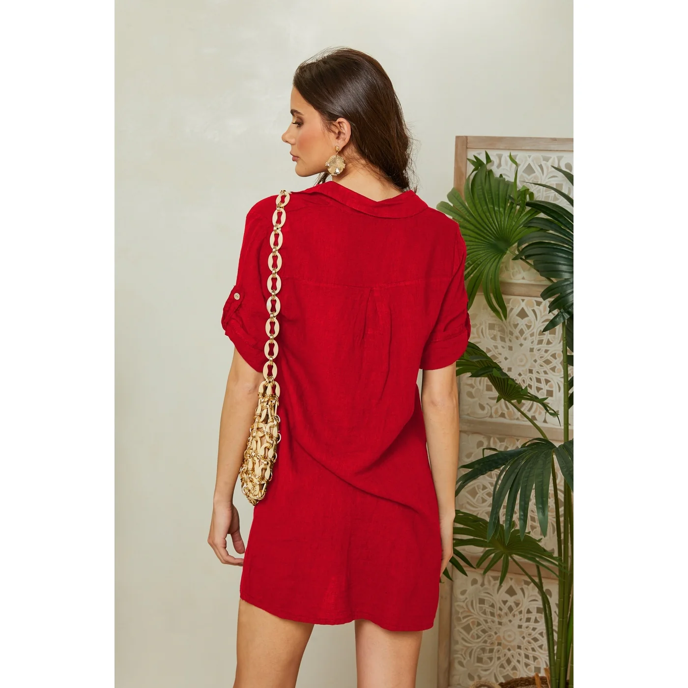 Robe - Rouge - Femme - Image 3