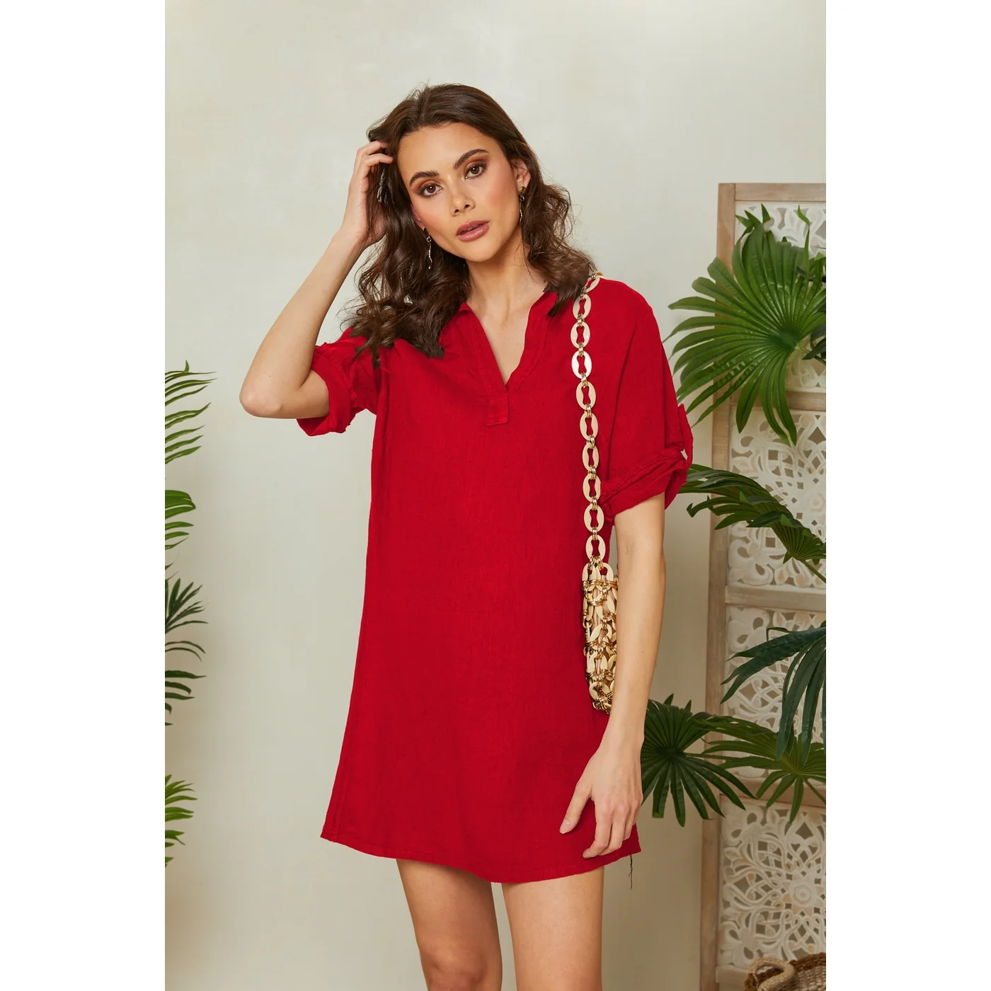 Robe - Rouge - Femme - Image 4