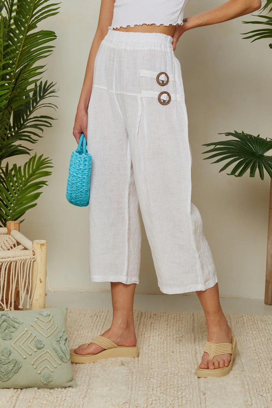 Pantalon - Blanc - Femme - Image 4