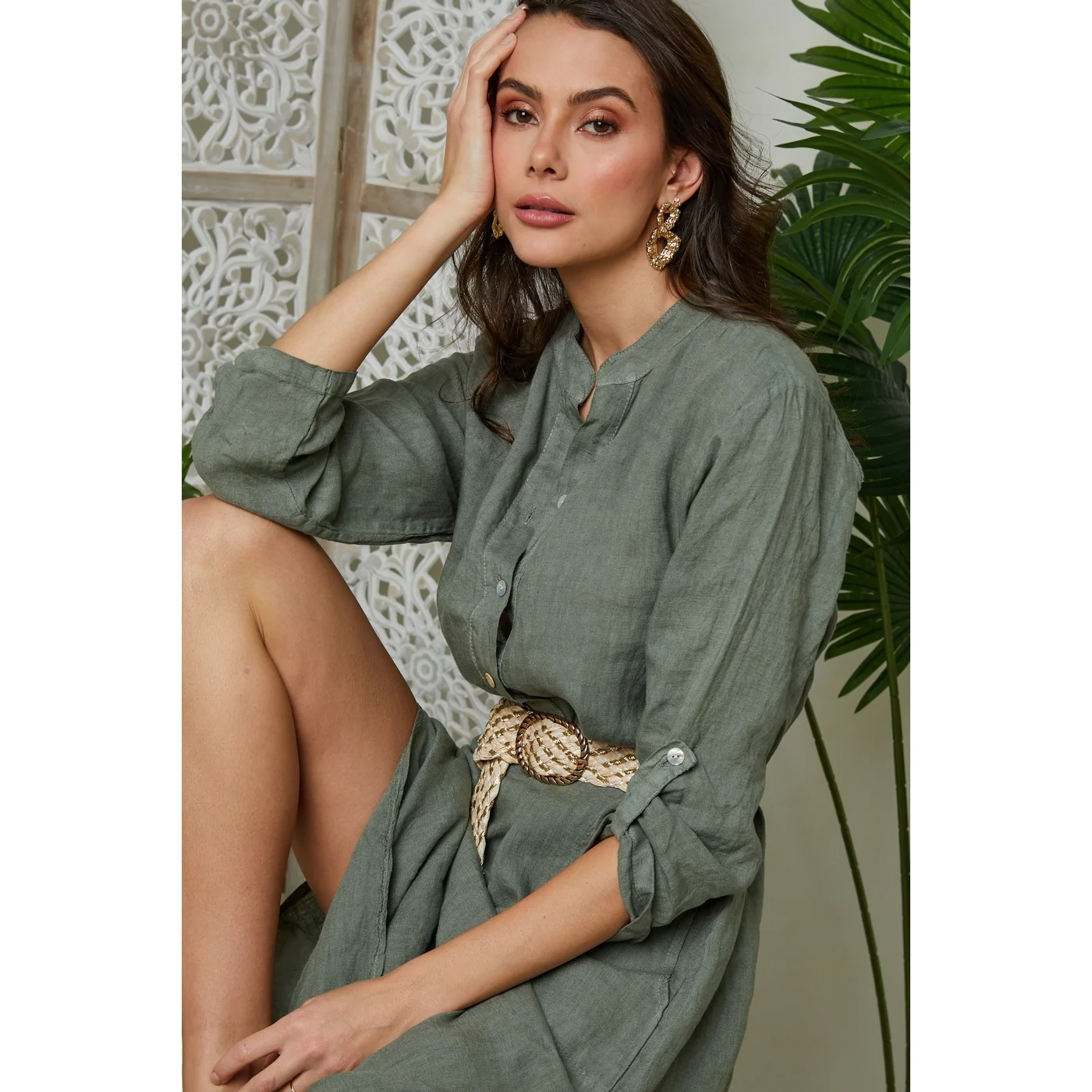 Robe - Kaki - Femme - Image 2