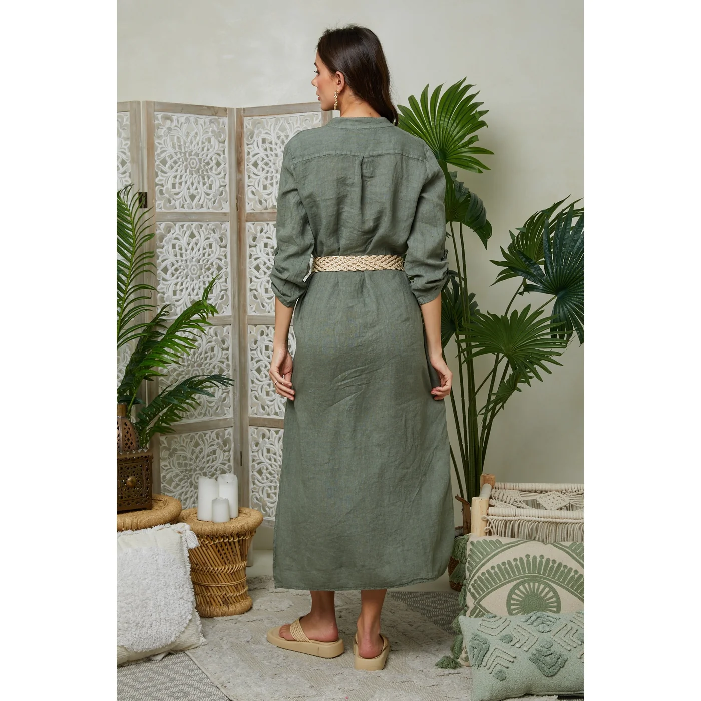 Robe - Kaki - Femme - Image 4