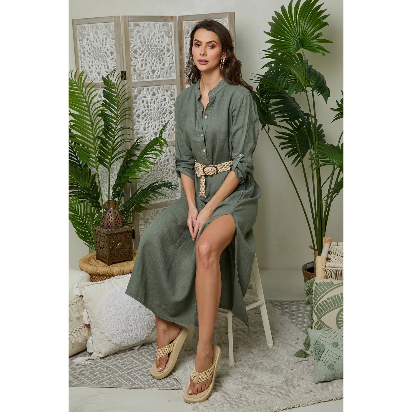 Robe - Kaki - Femme - Image 5