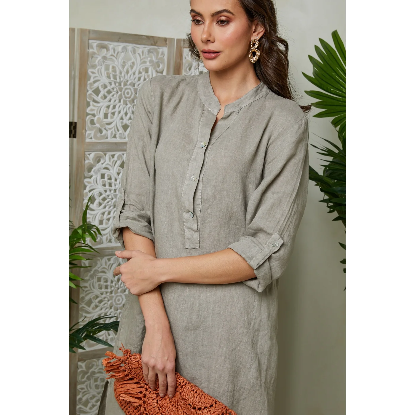 Robe - Taupe - Femme - Image 2