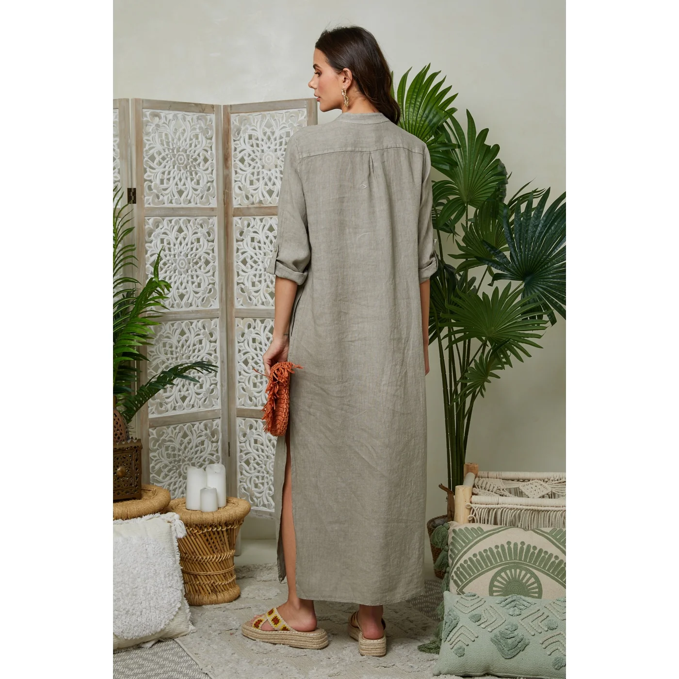 Robe - Taupe - Femme - Image 3