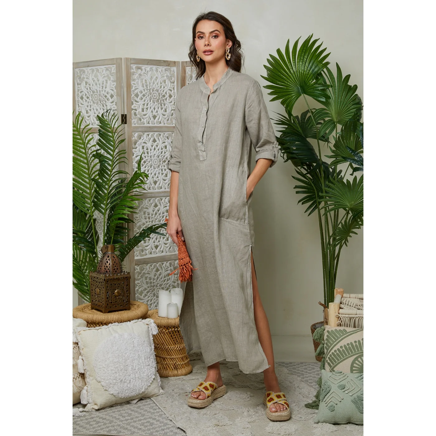 Robe - Taupe - Femme - Image 4