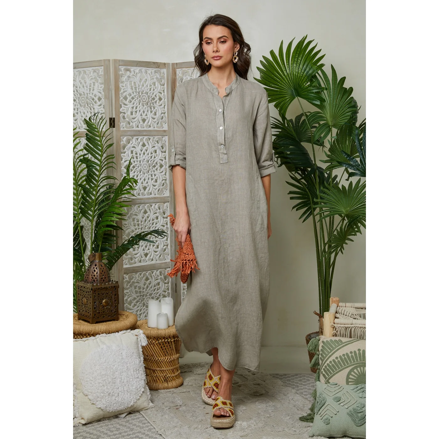 Robe - Taupe - Femme - Image 5