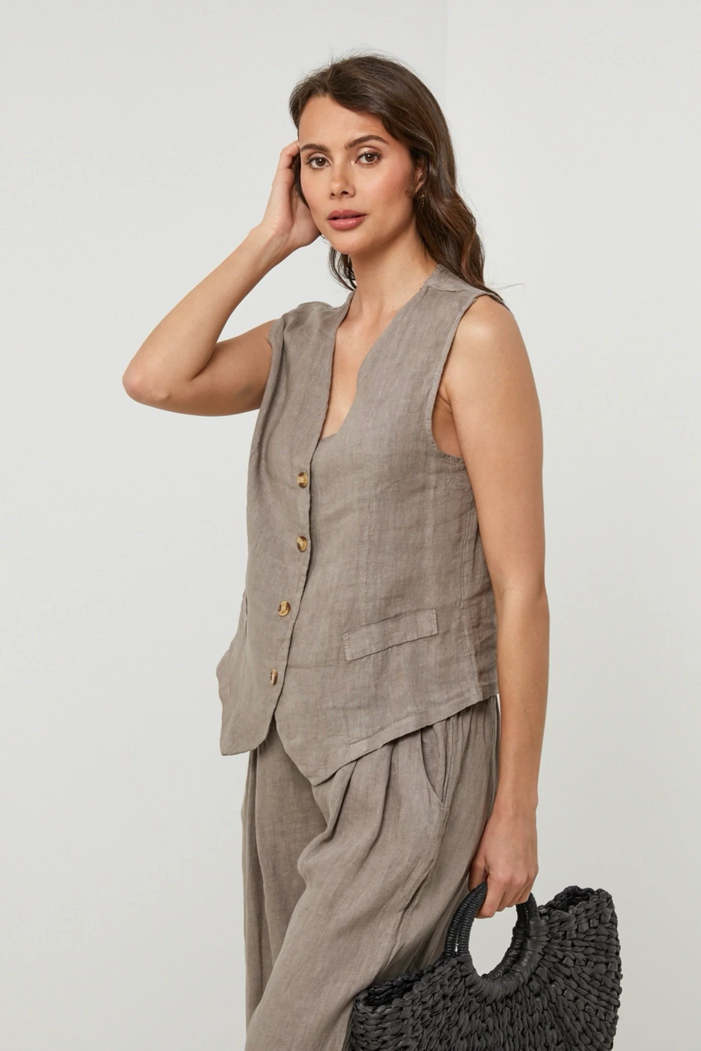 Gilet - Taupe - Femme - Image 3