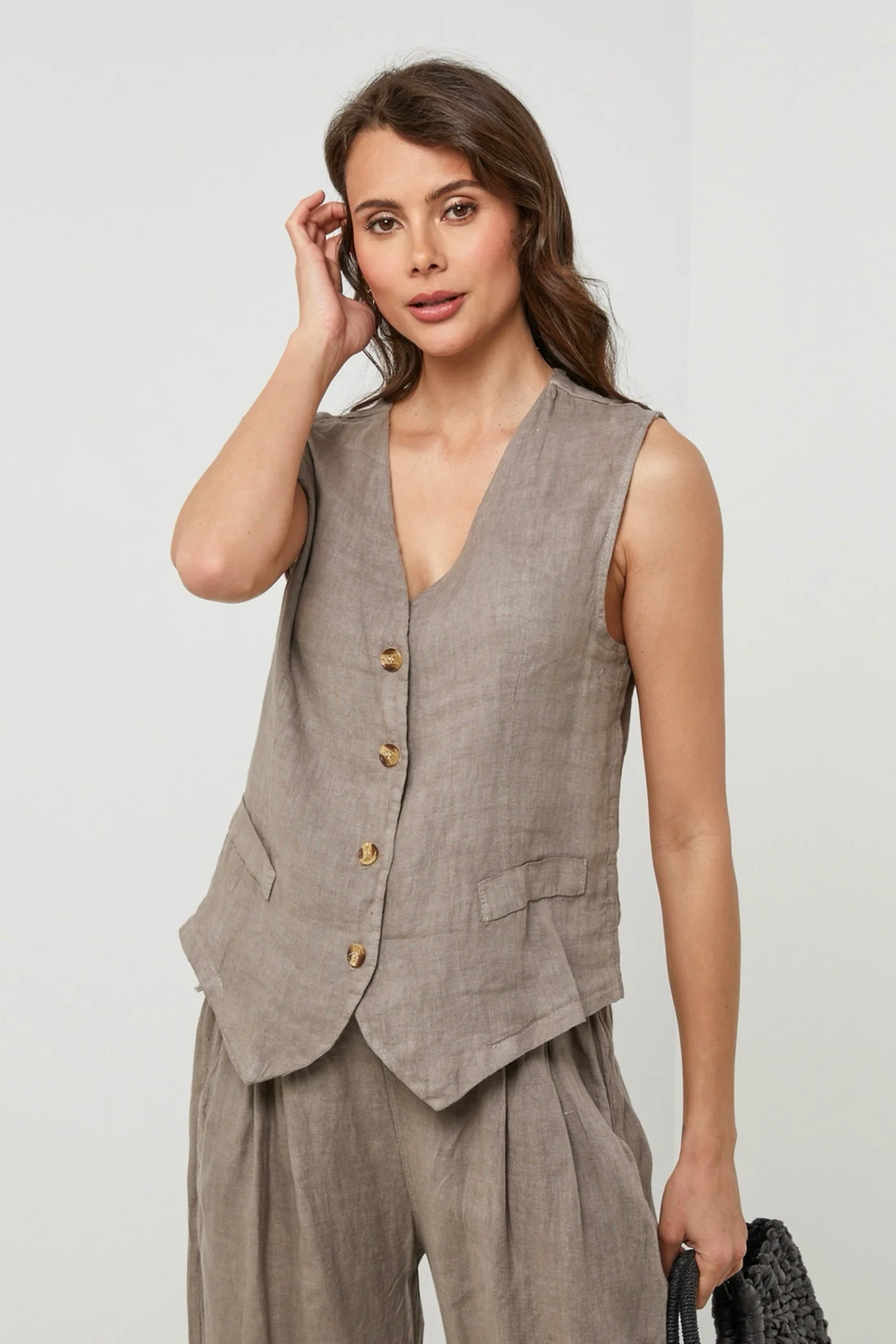 Gilet - Taupe - Femme - Image 5