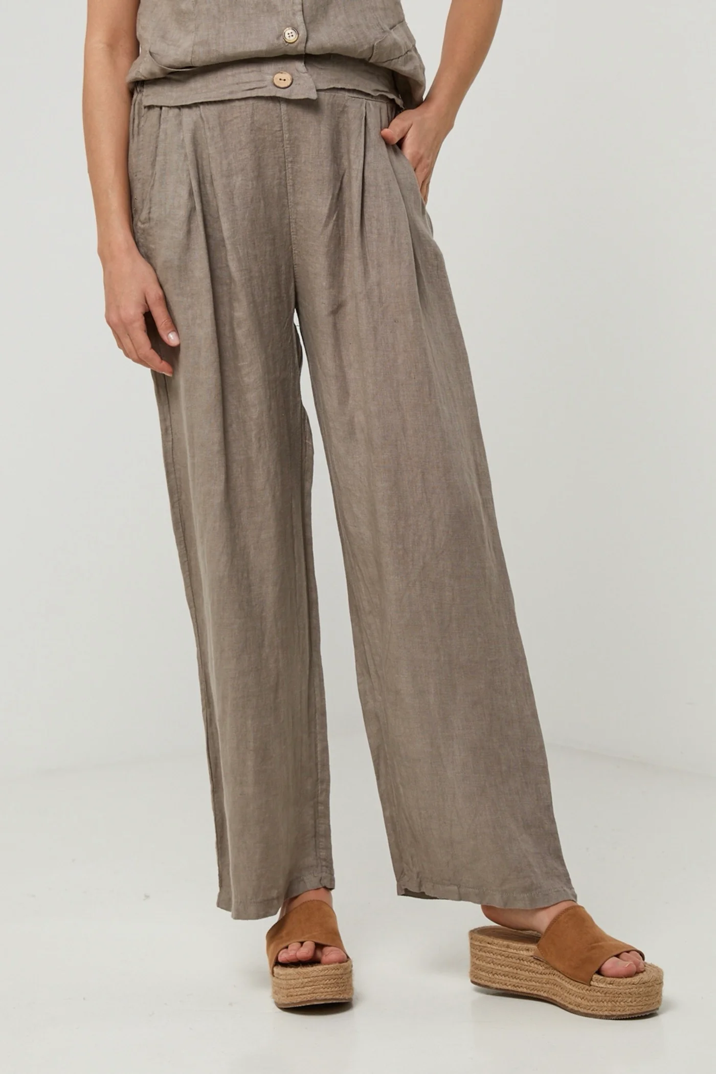 Pantalon - Taupe - Femme - Image 2
