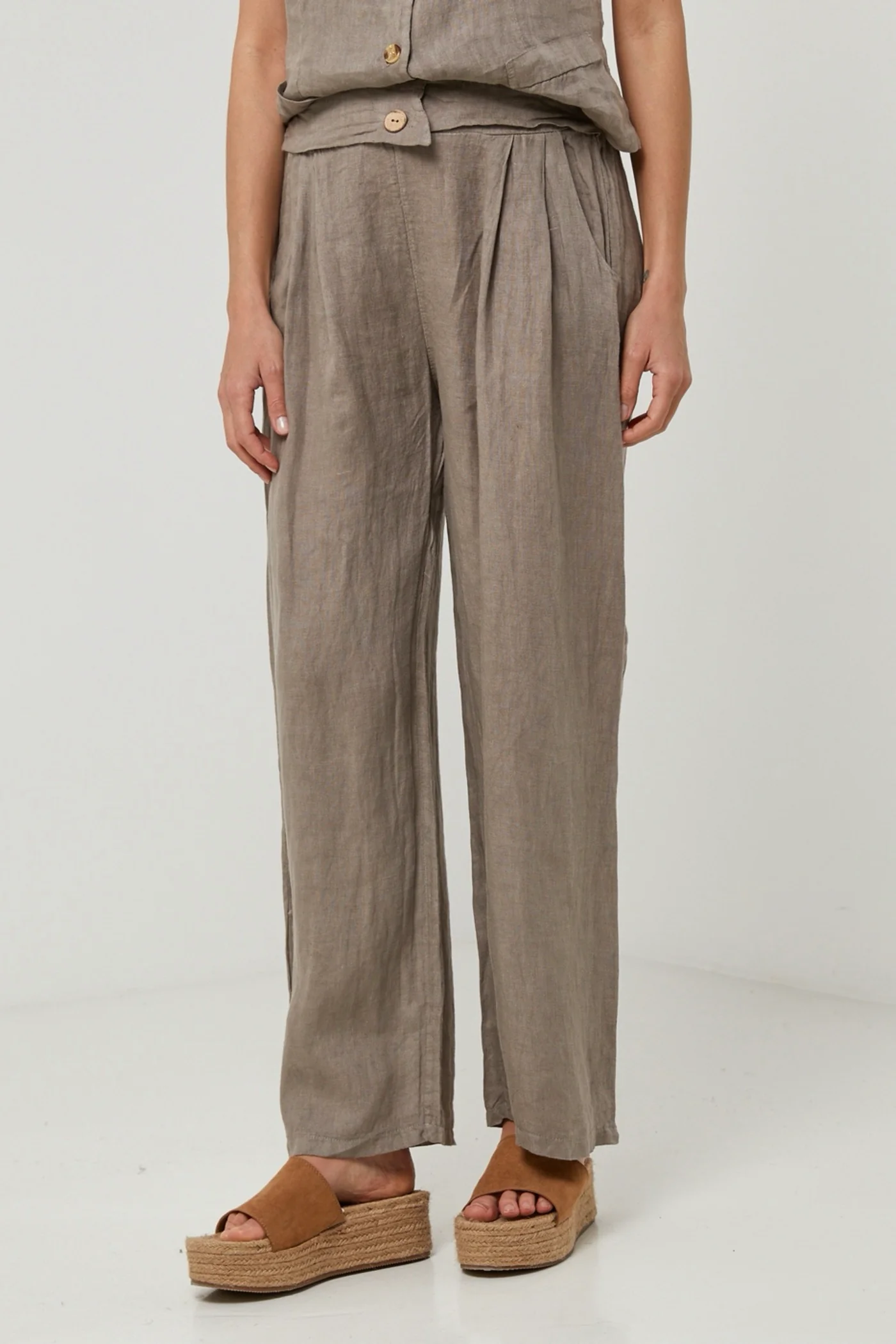 Pantalon - Taupe - Femme - Image 3