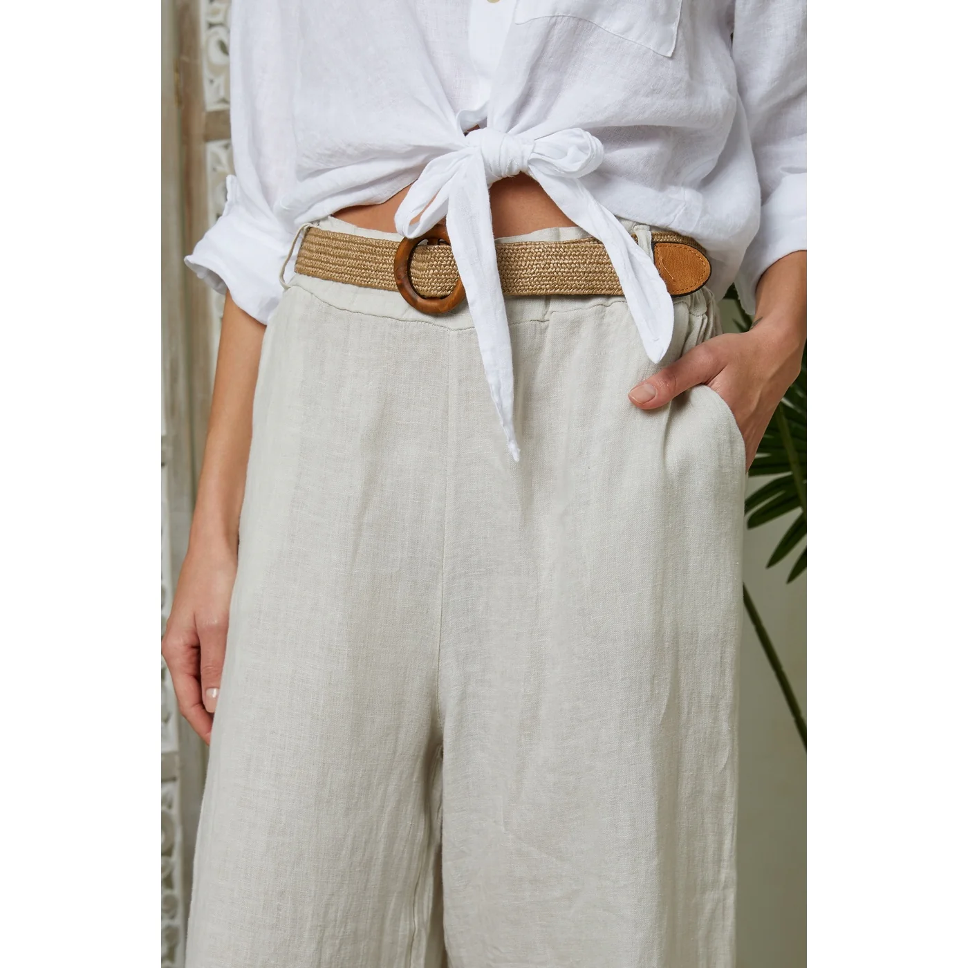 Pantalon - Beige - Femme - Image 2