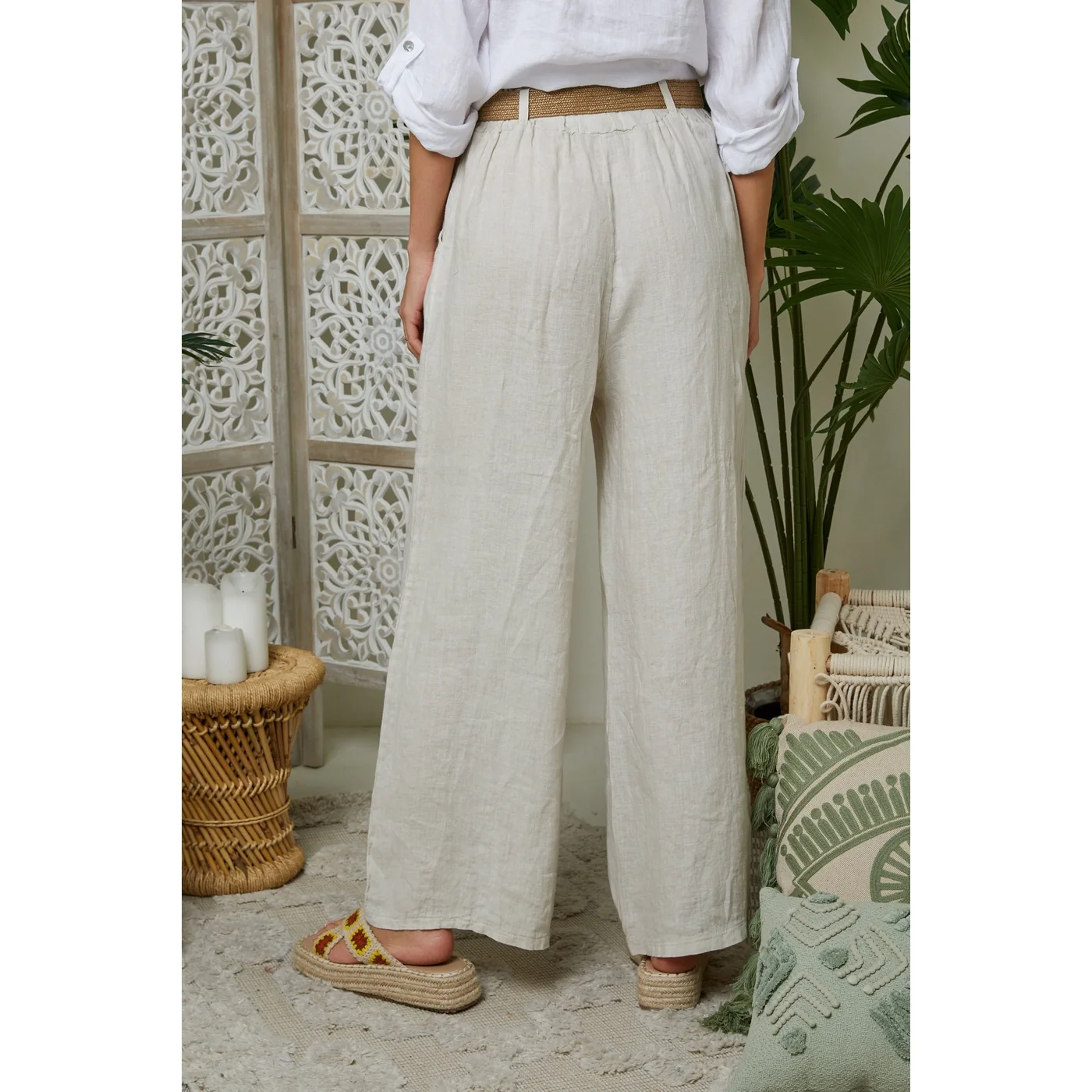 Pantalon - Beige - Femme - Image 3