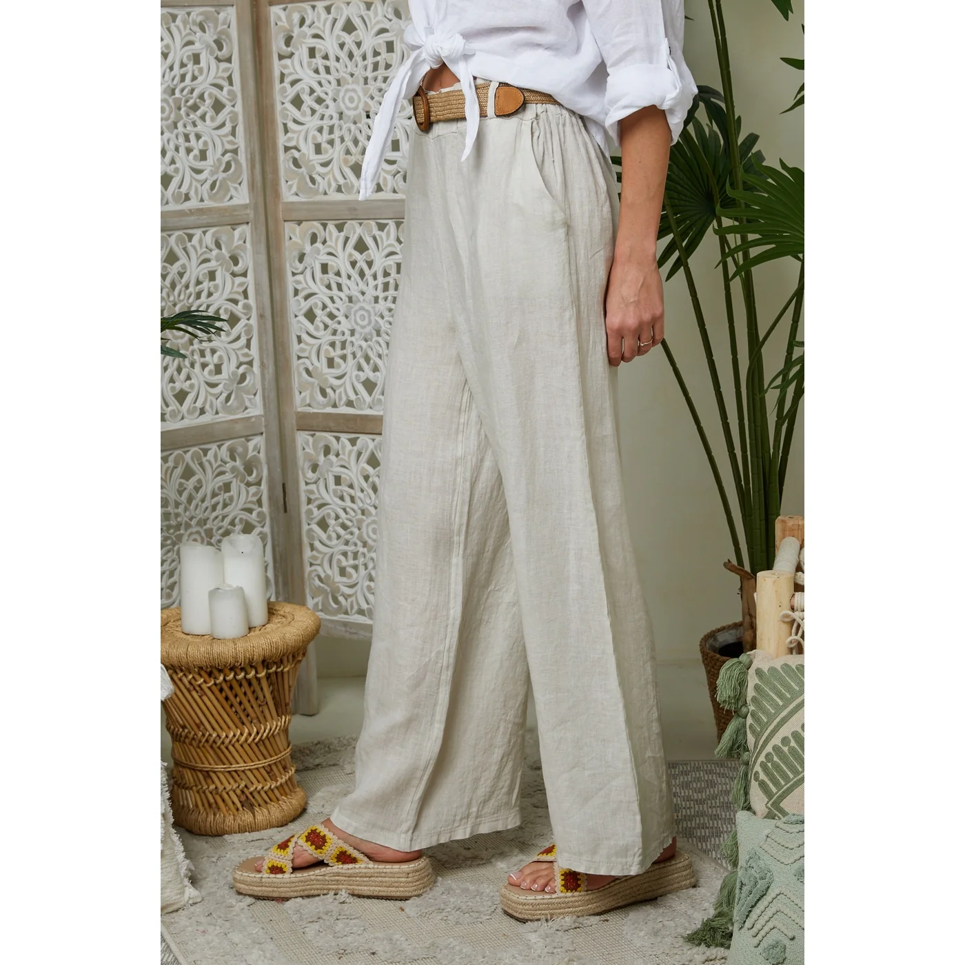 Pantalon - Beige - Femme - Image 4