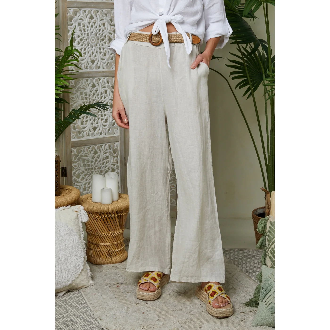 Pantalon - Beige - Femme - Image 5